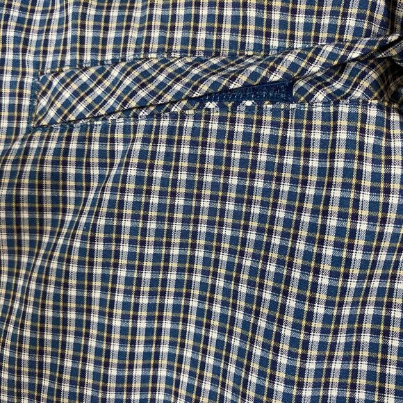 Ex Officio Mens Shirt XL Blue Plaid Long Sleeve Hiking Vented Pockets Snap Front - Picture 7 of 12
